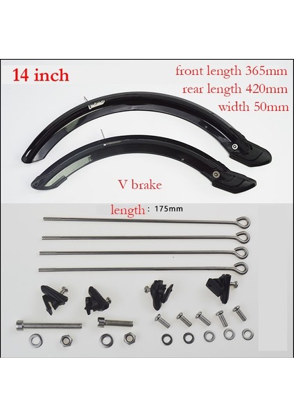 14 Inç V Fren Stili Katlanır Bisiklet Çamurluk F Dahon V Fren Diski Fren Bisiklet Çamurluk Ön Arka Çamurluk Katlanır Bisiklet Kanadı (Yurt Dışından)