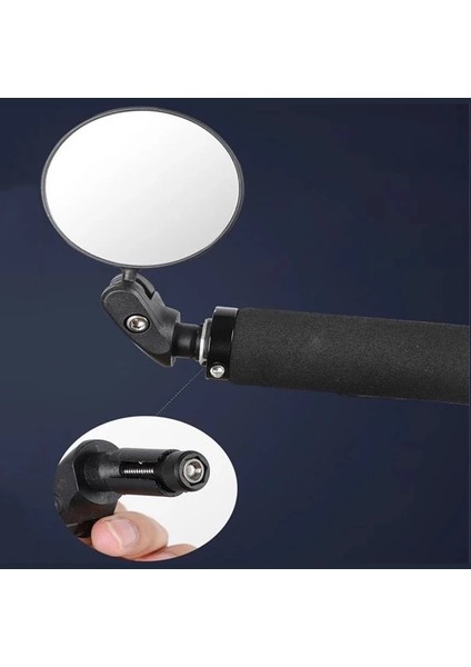 Oval-Hayır 360 Derece Stili Bisiklet Dikiz Mi Derece Döndür Yol Bisikleti Dikiz Gidon Dağı Esnek Güvenlik Bisiklet Arka Ayna Katlanmış Kör (Yurt Dışından)