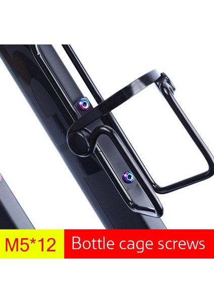 Gökkuşağı Stili 2 Adet Risk Titanyum Bisiklet Su Şişesi Tutacağı Cıvatalar M5*12MM Bisiklet Şişe Kafesi Vidaları Ultralight Mtb Bisiklet Şişe Tutucu Cıvataları (Yurt Dışından) indirimleri