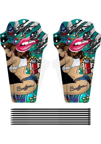 Kumral Tarzı Bisiklet Çamurluk Karbon Fiber Renkli Önarka Lastik Tekerlek Evrensel Çamurluk Dağ Çamurluk Bisiklet Bisiklet Yol Bisikleti (Yurt Dışından)