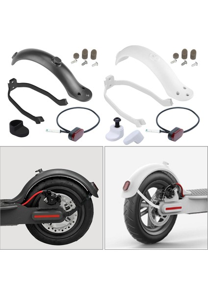 Beyaz Stil Xiaomi Mijia Pro Elektrikli Scooter Için Dayanıklı Scooter Çamurluk Arka Arka Lambalı Arka Korumalı Lastik Sıçrama Çamurluk (Yurt Dışından) fırsatları