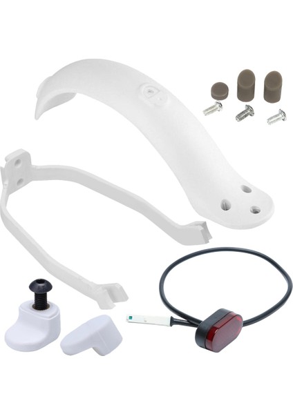 Beyaz Stil Xiaomi Mijia Pro Elektrikli Scooter Için Dayanıklı Scooter Çamurluk Arka Arka Lambalı Arka Korumalı Lastik Sıçrama Çamurluk (Yurt Dışından) indirimleri