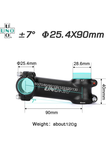 25.4X90MM 7 Gövde Stili Uno Kök Mtb Bisiklet Gidon Ste Derece Ultralight Mtb Güç Bisiklet Masa Dağ Yolu Bicycl Gidon Kök (Yurt Dışından)