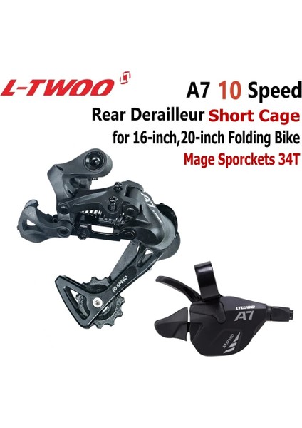 Shift Rd Kısa Kafes Stili Ltwoo A7 1X10 Groupset Tetik Vites Kolu + Mtb Bisiklet 10 Vites Kaset Dişlileri Için Arka Attırıcı Ltwoo Groupset (Yurt Dışından)