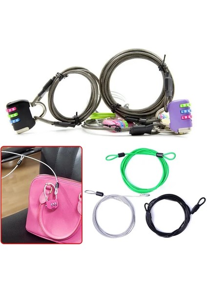 Siyah Stil 2 M Bisiklet Güvenlik Döngü Kablo Kilidi Koruma Bisiklet Motosiklet Kask Koruyucu Anti Hırsızlık Çelik Halat Hattı Bisiklet Aksesuarları (Yurt Dışından) modelleri