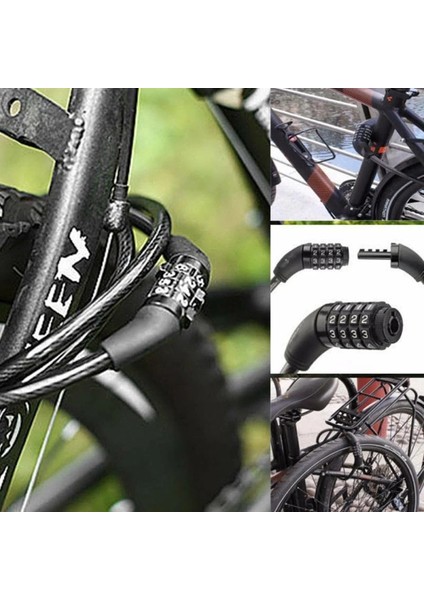 No.2 Tarzı Bisiklet Kilidi 4 Haneli Kod Kombinasyonu Bisiklet Kilidi Bisiklet Güvenlik Kilidi Bisiklet Ekipmanları Mtb Hırsızlığa Karşı Halka Kilidi (Yurt Dışından) fırsatları