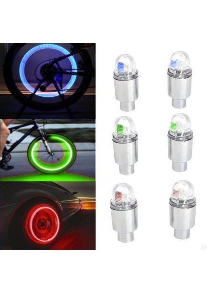 Mavi Stil 2 Adet Firefly Etkisi Plastik LED Bisiklet Flaş Lambası Araba Tekerlek Lastik Ampul Lastik Vana Kapağı Piller ile Bisiklet Bisiklet Acess (Yurt Dışından)
