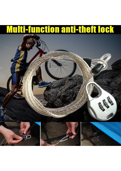 Gösteri Stili Olarak Hırsızlığa Karşı Şifreli Kilit Çelik Kablo Bagaj Güvenlik Koruyucu Bisiklet Zinciri Kilitleri Sırt Çantası Asma Kilit SAL99 (Yurt Dışından)