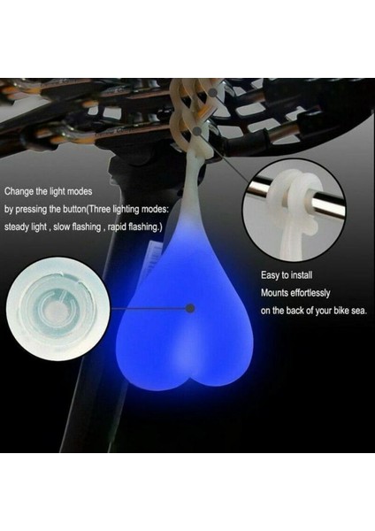 Renkli Stil Bisiklet Işığı Arka Silikon Su Geçirmez Güvenlik Bisiklet Gece Lambası LED Uyarı Işığı Bisiklet Koltuğu Arka Lambası Bisiklet Lambası Aksesuarları (Yurt Dışından)