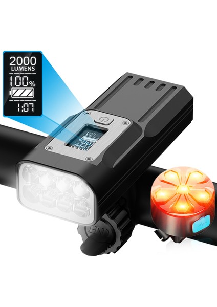 Setp TH2XA04KUYRUK Stili Mah Bisiklet Işığı 8t6 LED Bisiklet Işığı USB Type-C Güç Göstergesi El Feneri Bisiklete Binme Mtb Far Ön Arka Lamba Aksesuarları (Yurt Dışından)
