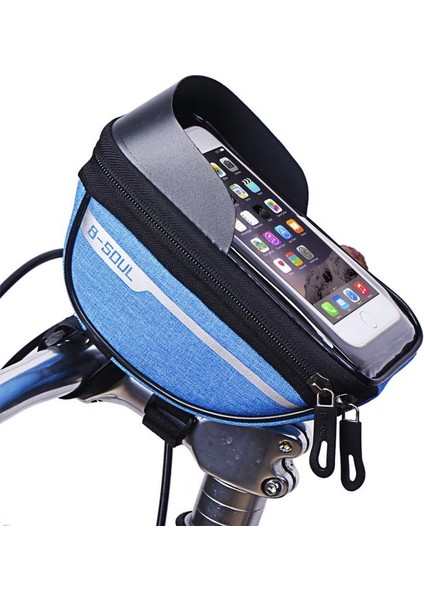 A4 6.4 Inç Stili Bisiklet Çantası Bisiklet Tüpü Gidon Çantası Polyester Su Geçirmez Dokunmatik Ekran Telefon Tutacağı 6.4in Bisiklet Aksesuarları Için Bisiklet Montaj Kılıfı (Yurt Dışından)