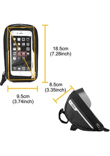 A4 6.4 Inç Stili Bisiklet Çantası Bisiklet Tüpü Gidon Çantası Polyester Su Geçirmez Dokunmatik Ekran Telefon Tutacağı 6.4in Bisiklet Aksesuarları Için Bisiklet Montaj Kılıfı (Yurt Dışından) fırsatları