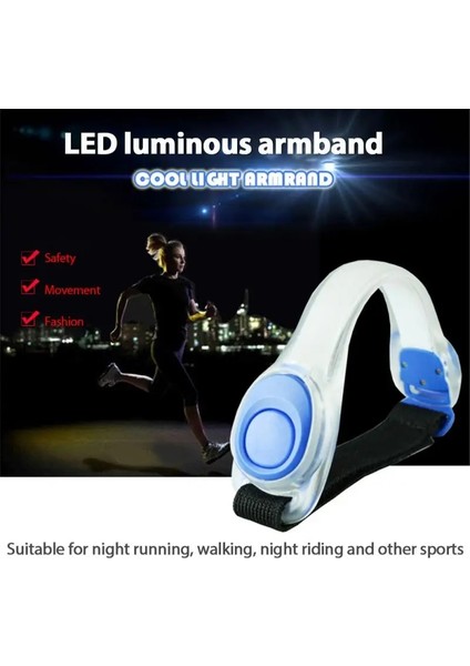 Yeşil Stil Gece Sporları Koşu Işığı Yansıtıcı Güvenlik Yanıp Sönen Kemer Kol Kayışı Gece Bisikletçiliği Koşu LED Kol Bandı Işığı Doğa Sporları Bilezik (Yurt Dışından)