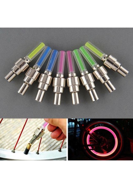 Sarı Stil Ar Tekerlek LED Işık Motosiklet Bisiklet Bisiklet Işık Lastik Valf Kapağı Dekoratif Fener Lastik Valf Kapağı Flaş Konuştu Neon Lamba (Yurt Dışından) indirimleri