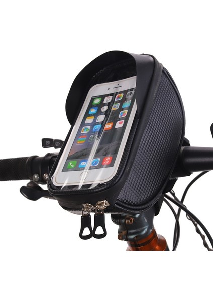 Siyah 1 Stil Su Geçirmez Bisiklet Çantası, Bisiklet Ön Üst Tüp Çerçeve Telefon Çantası, Dokunmatik Ekranlı Cep Telefonu Gidon Çantası Bisiklet Bisiklet Aksesuarları (Yurt Dışından)