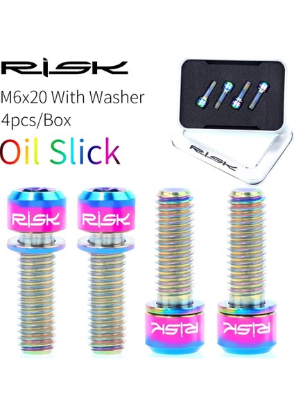 M6X20MM Gökkuşağı Stili 4 Adetlot Titanyum Ti Ct4 Cıvata Mtb Bisiklet Bisiklet Krank Için Vidalar Disk Fren Kaliper Kulaklık Kök Adaptör Yıkayıcı ile (Yurt Dışından)