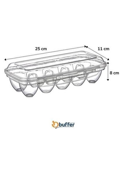 Buffer® 10 Bölmeli Kilitli Kapaklı Yumurtalık Saklama Kutusu YU110