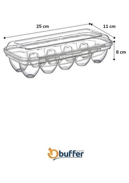 Buffer® 10 Bölmeli Kilitli Kapaklı Yumurtalık Saklama Kutusu YU110