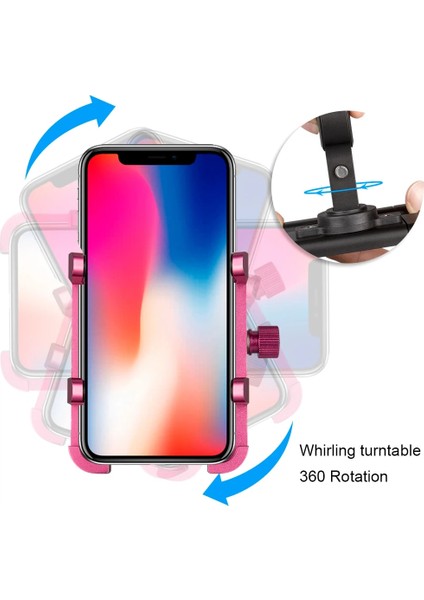 Siyah Stil 360 ° Döndür Bisiklet Telefon Tutacağı TB02 Alüminyum Alaşımlı Motosiklet Bisikleti Cep Telefonu Tutacağı 4.0 Ila 6. Cep Telefonları (Yurt Dışından)