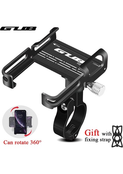 P20 Siyah Stil Gub Bisiklet Telefon Tutacağı 360 ° Dönebilen Alüminyum Bisiklet Telefon Tutacağı Inç Akıllı Telefon Için Ayarlanabilir Motosiklet Bisiklet Braketi (Yurt Dışından)