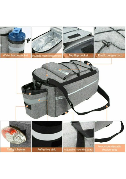 Gök Mavisi Tarzı Bisiklet 13L Taşıma Çantası Bisiklet Rafı Pannier Bagaj Sepeti Arka Koltuk Raf Kılıfı Bisiklete Binme Bagajı Omuz Çantası Bisiklet Arka Çantası (Yurt Dışından) fırsatları
