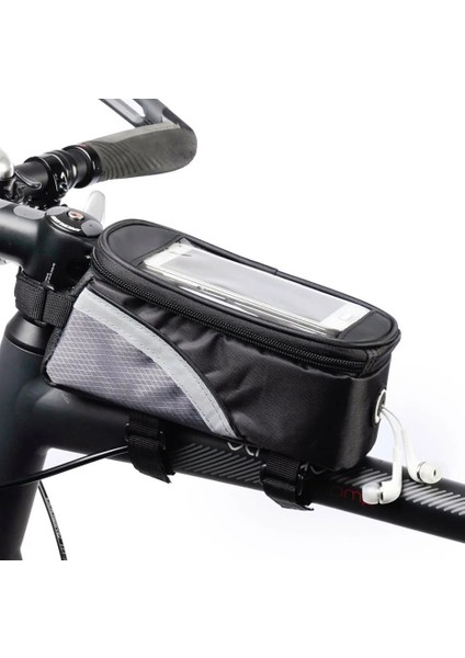 Gri Tarzı Diğer Bisiklet Çantası Bisiklet Çantası Telefon Kılıfı Bycicle Bisiklet Için Mobil Bisiklet Aksesuarları Kafa Tüp Gidon Cep Cep Telefonu Çanta Kılıf Damla (Yurt Dışından)