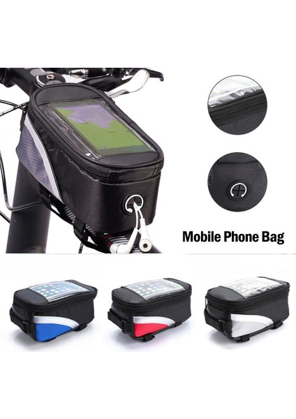 Gri Tarzı Diğer Bisiklet Çantası Bisiklet Çantası Telefon Kılıfı Bycicle Bisiklet Için Mobil Bisiklet Aksesuarları Kafa Tüp Gidon Cep Cep Telefonu Çanta Kılıf Damla (Yurt Dışından)