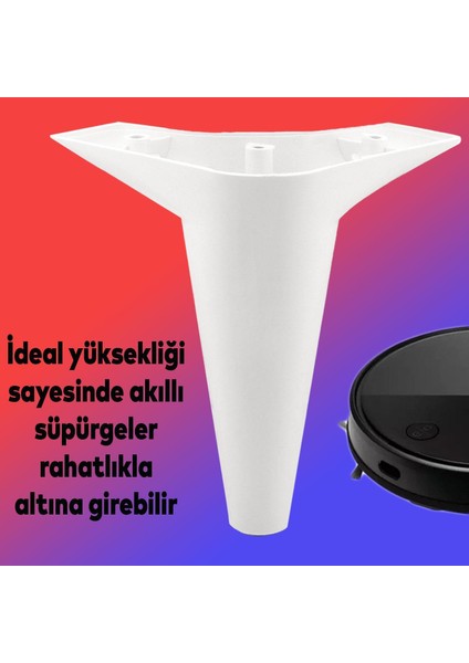 Mobilya Kanepe Sehpa Puf Koltuk Ayağı Baza Ayak 15 cm Beyaz