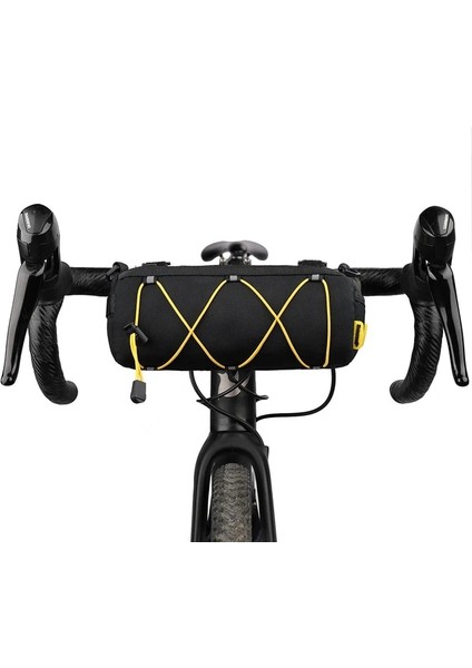 RK9103-2.4L Siyah Stil Rhinowalk Bisiklet Çantası Taşınabilir Gidon Pannier Çok Amaçlı Büyük Kapasiteli Sırt Çantası Mtb Yol Bisiklet Çerçevesi Tüp Çanta Elastik Bant (Yurt Dışından)