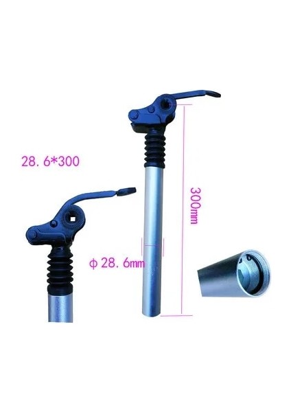 28.6X300 Gümüş Stili Süspansiyon Sönümleme Koltuk Tüpü E-Bisiklet Seatpost Katlanır Bisiklet Alüminyum Alaşımlı Eyer Direği (Yurt Dışından)