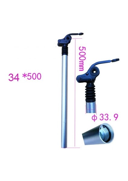34X500 Gümüş Tarzı Süspansiyon Sönümleme Koltuk Tüpü E-Bisiklet Seatpost Katlanır Bisiklet Alüminyum Alaşımlı Eyer Direği (Yurt Dışından)