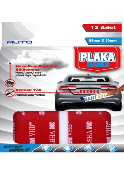 Plaka Montaj Bandı 12 Adet 3m Vhb Plaka Yapıştırma Bandı