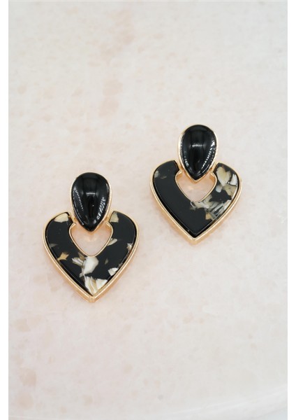 Kadın Vip Seri Sedefli Kalp Model Mineli Küpe Seti fiyatları