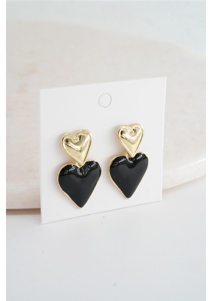 Kadın Vip Seri Mineli Kalp Figürlü Küpe Seti