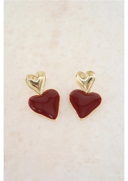 Kadın Vip Seri Mineli Kalp Figürlü Küpe Seti fiyatları