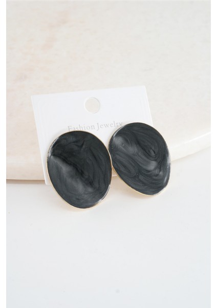 Kadın Vip Seri Mineli Oval Model Küpe Seti