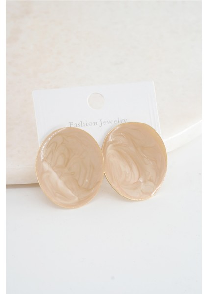 Kadın Vip Seri Mineli Oval Model Küpe Seti