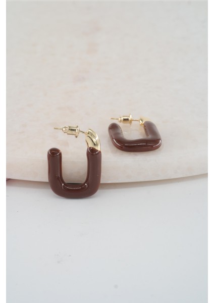 Kadın Vip Seri Dikdörtgen Model Mineli Küpe Seti