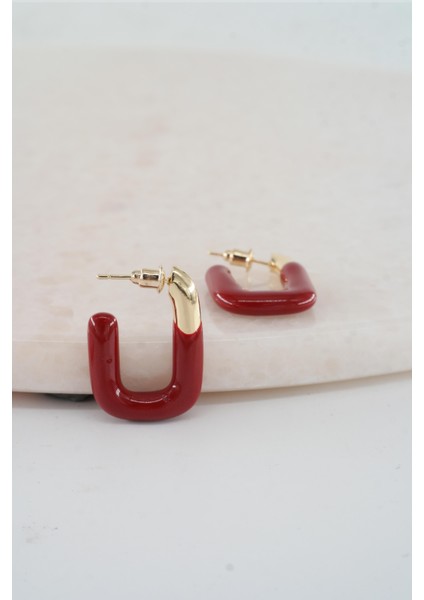 Kadın Vip Seri Dikdörtgen Model Mineli Küpe Seti fiyatları