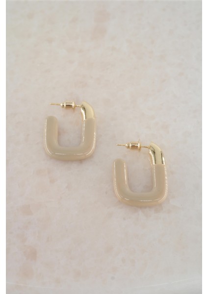 Kadın Vip Seri Dikdörtgen Model Mineli Küpe Seti