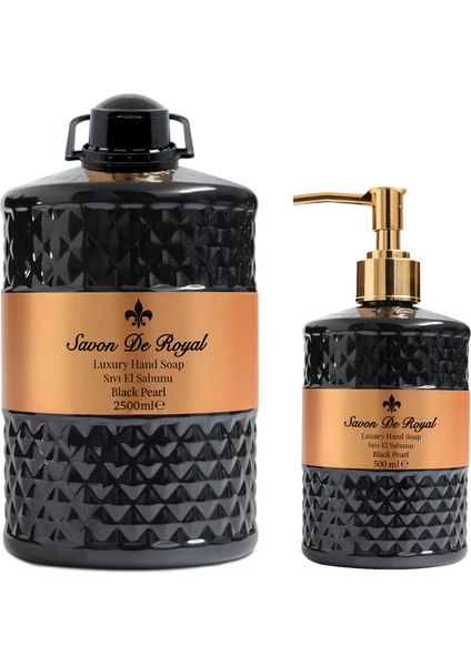 Savon De Royal Luxury Vegan Sıvı Sabun Black Pearl 2.5 lt & 500 ml