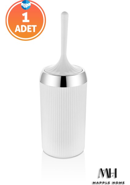 Beyaz Yumuşak Silikon Tuvalet Fırçası Krom Kaplama Akıllı Kapak Soft Toilet Brush