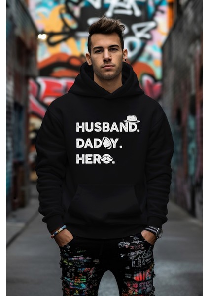 Husband Dadoy Hero Tarz Rahat Kesim Oversize Sweatshirt