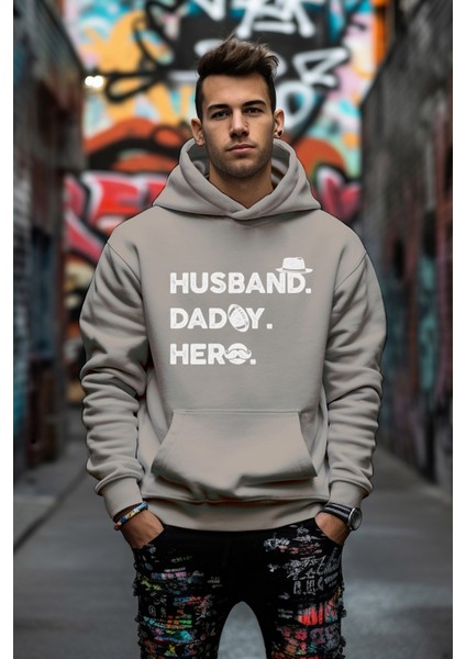 Husband Dadoy Hero Tarz Rahat Kesim Oversize Sweatshirt