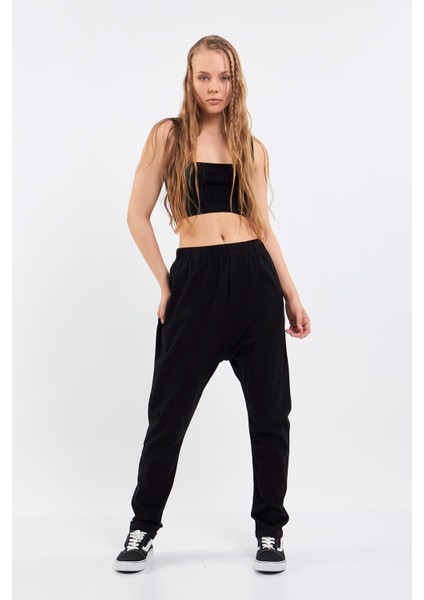 Siyah Fare Tasarım Poplin Pantolon Torrance X
