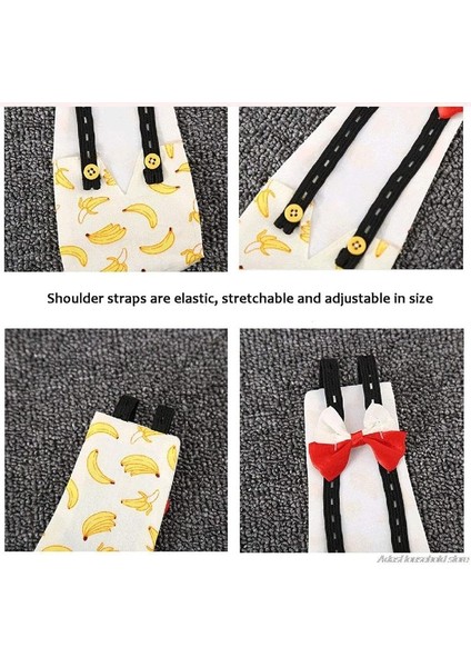 Siyah Stil M Beden Muz Ananas Baskı Ördek Bezi Tavuk Kaz Ayarlanabilir Yıkanabilir Yeniden Kullanılabilir Bezi Nappy Giysileri Papyon ile Pet Dropship Için (Yurt Dışından) fırsatları