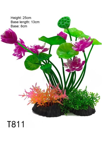 T811 Stili Plastik Yapay Bitkiler Simülasyon Akvaryum Büyük ve Küçük Peyzaj Ağacı Çim Lotus Dekor Su Otları Balık Tankı Süsleme (Yurt Dışından)