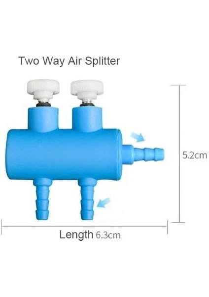 2 Yönlü Stil Yüksek Li Akvaryum Hava Bölücü Vana Balık Tankı Hava Pompası Akış Bölücü Distribütör Pompa Vana Dokunun Kolu Kontrol Anahtarı Vana (Yurt Dışından)