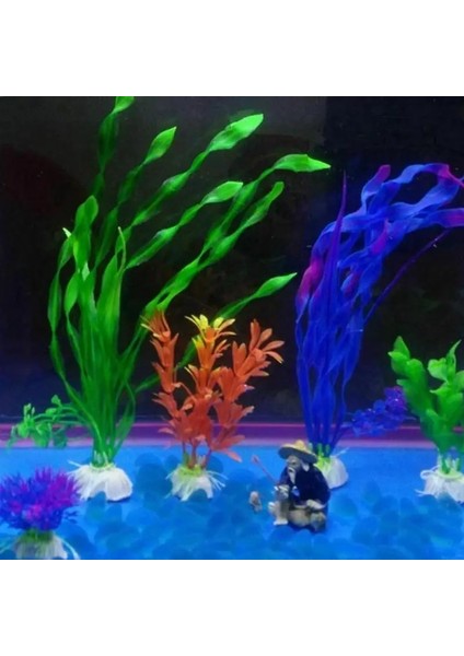 B Tarzı Simülasyon Yosun Balık Tankı Akvaryum Dekorasyon Mor Yeşil Yapay Plastik Sahte Su Yosunu Çim Bitki Peyzaj Dekor (Yurt Dışından) fiyatları