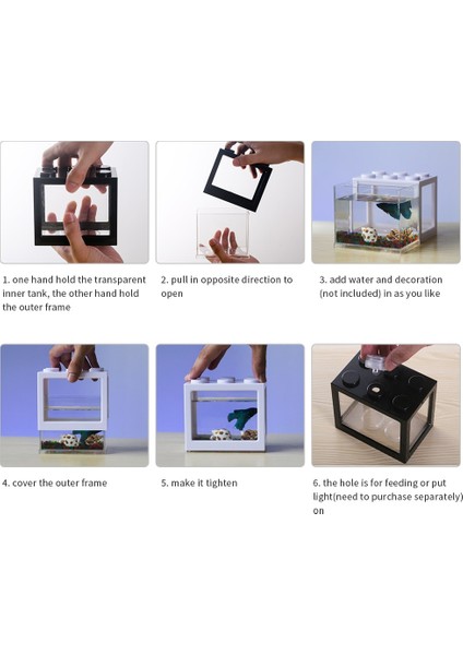 Bl-2 Stili Mini Balık Tankı Sıra Akvaryum Istiflenebilir Tanklar Hafif Karınca Besleme Tankları Mini Sürüngen Sıra Kutusu Masaüstü Dekorasyon Akvaryum Aksesuarları (Yurt Dışından) indirimleri